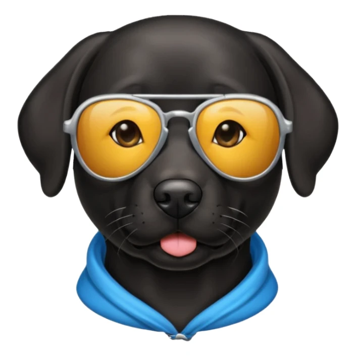 black lab with sunglasses on sticker