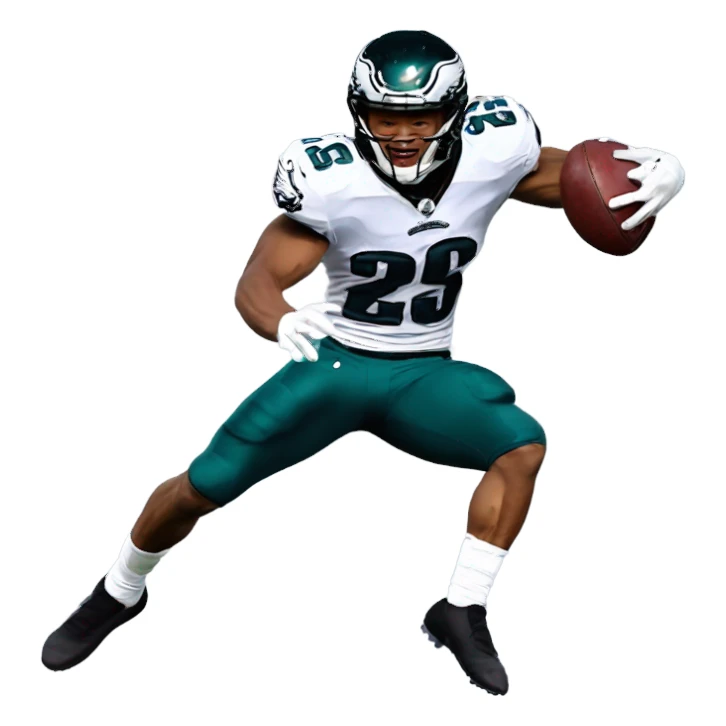 Philadelphia Eagles Saquon Barkley hurdling backwards  sticker