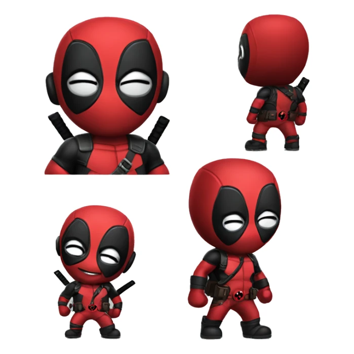 Cute deadpool character full body  sticker