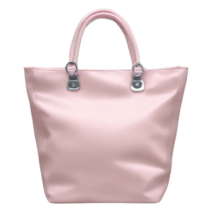 Light Pink shopper bag with silver hardware y2k early 2000s sticker