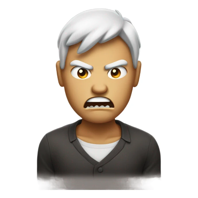 Only face Emoji using middle finger and angry  sticker