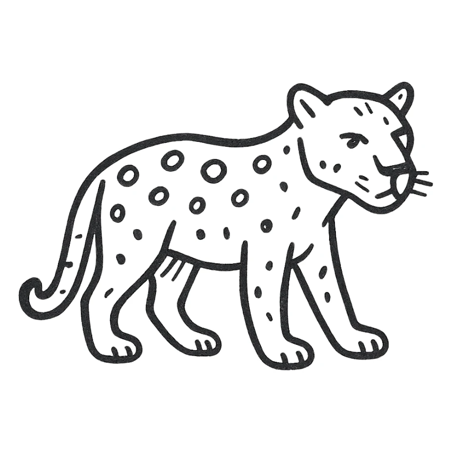 jaguar, minimal and sketchy sticker