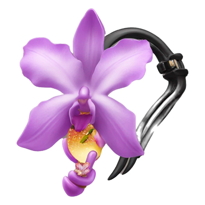 hair claw with orchid ( accessory)  sticker