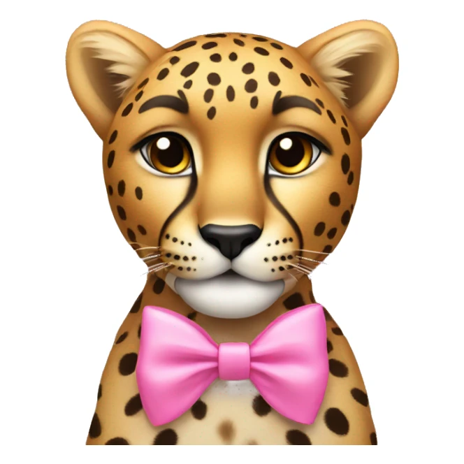 cheetah with pink bow sticker