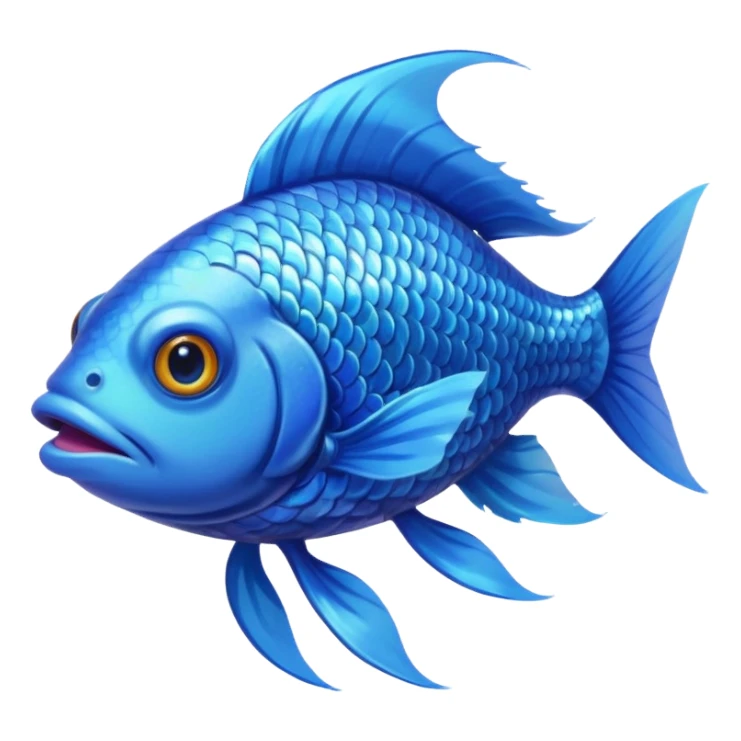 fish with blue hair looking into camera sticker