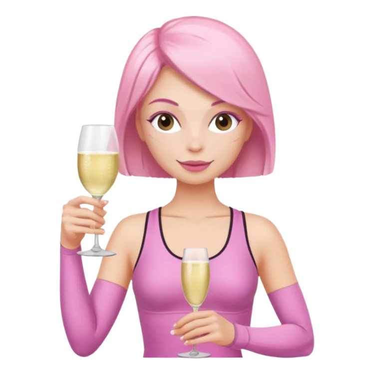 pink pilates prosecco sticker