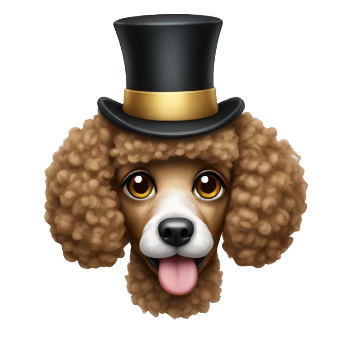 Poodle with top hat sticker