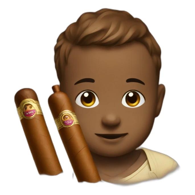 A cigar and a baby sticker