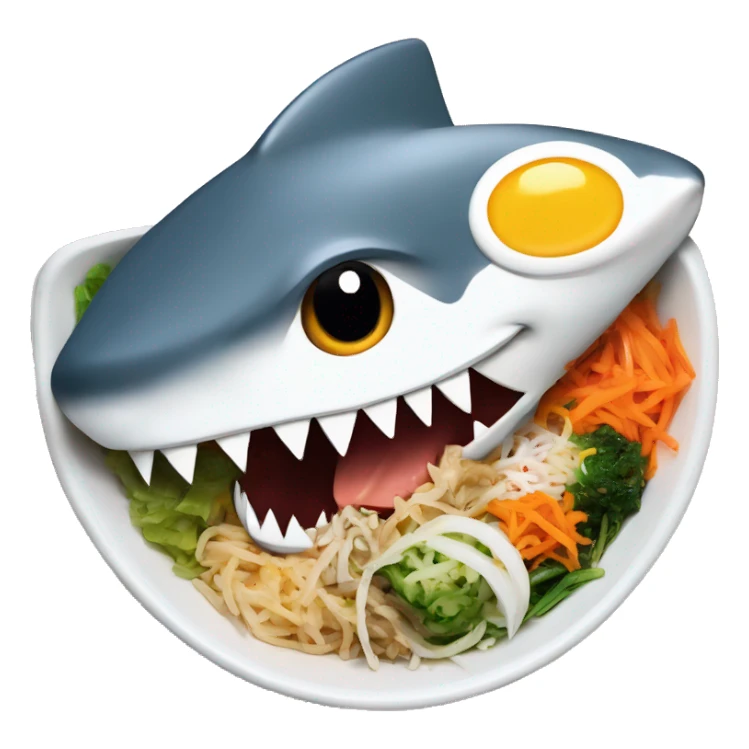 shark eating bibimbap sticker