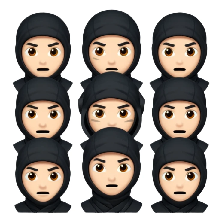 Ninja with different emotions sticker