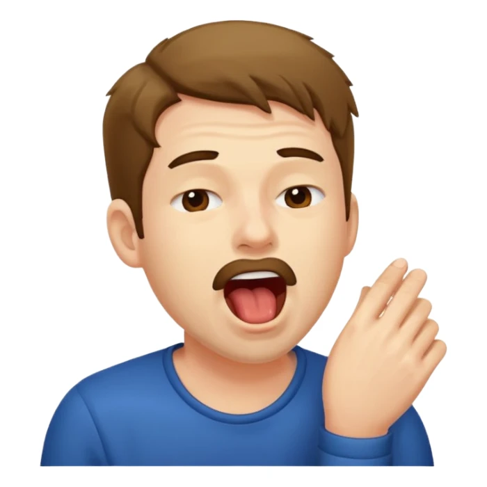 man Yawning  no hand sticker