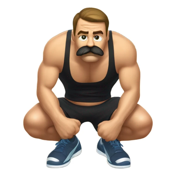 Guy with mustache Throwing up in the gym  sticker