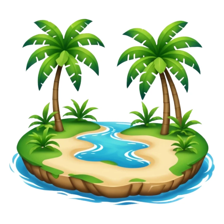 two islands separated by water sticker