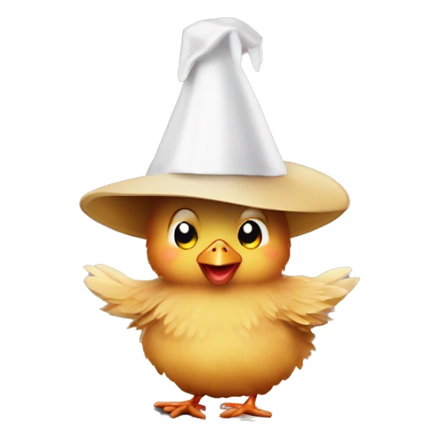 upside down cute chicken with a magic hat and laptop sticker