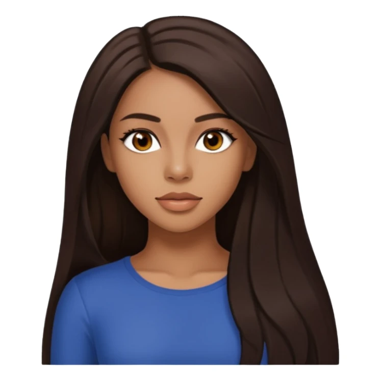 Aaliyah with long dark brown hair sticker