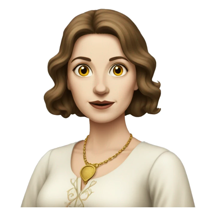 White lady brown hair tarot reader sticker