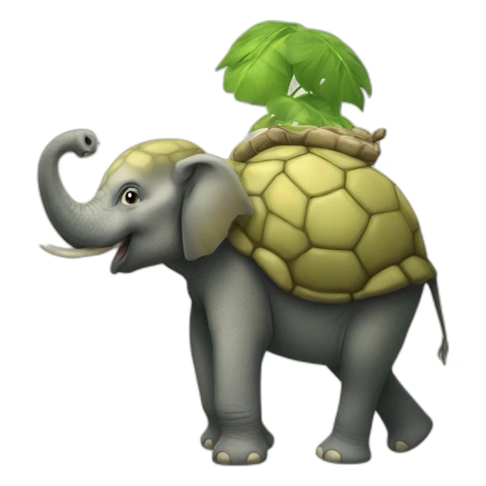 Tortue sur un elephant sticker
