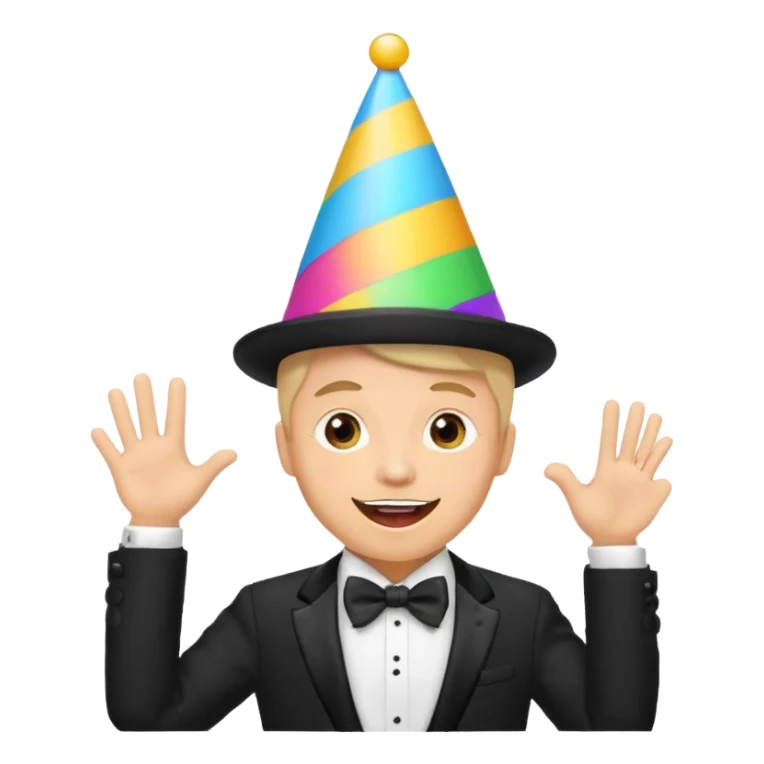 a guy excited with some party background  sticker