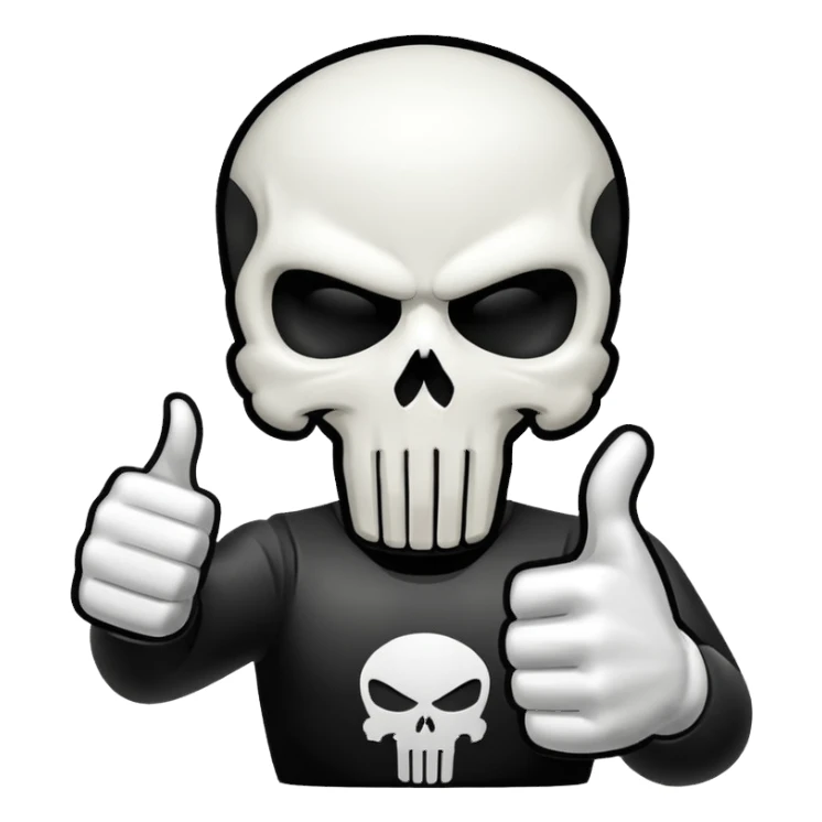 Punisher skull thumbs up sticker