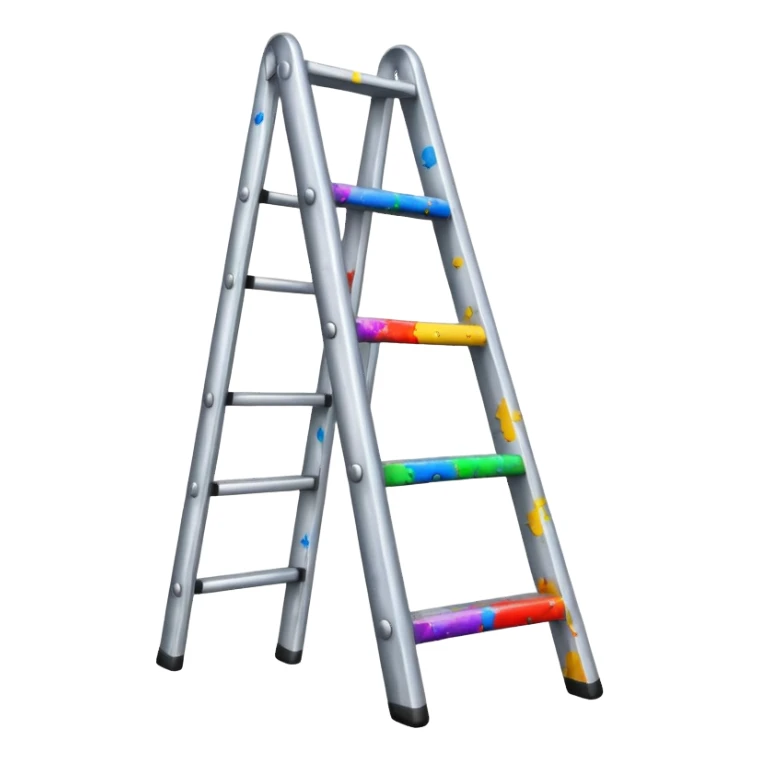 Metal ladder with paint splatters sticker