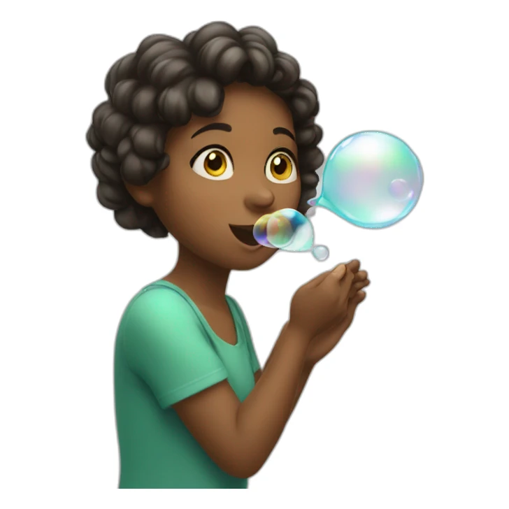 girl blowing bubbles sticker