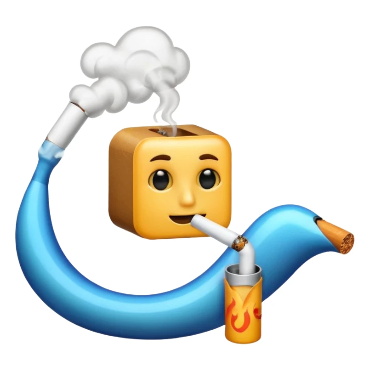 wave smoking a cigarette sticker