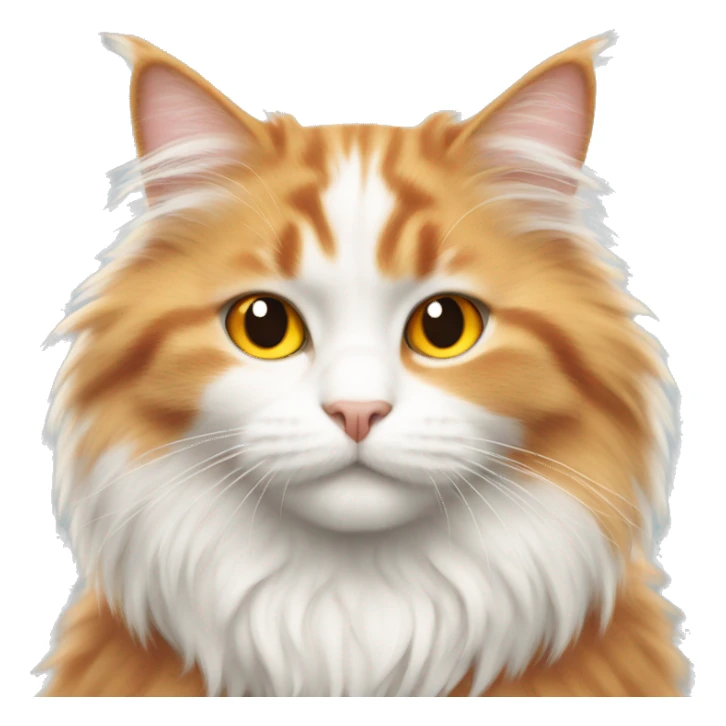 Orange and white fluffy cat sticker