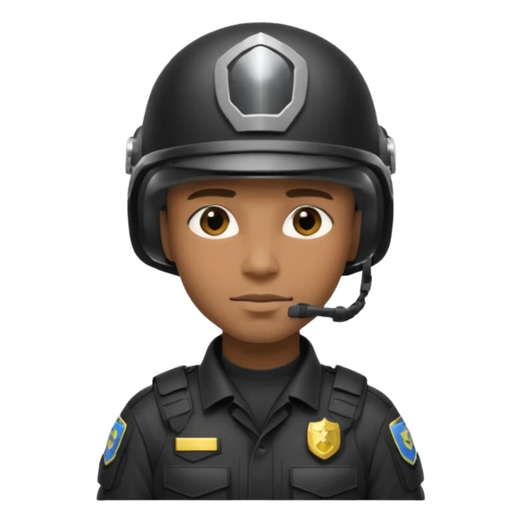 Futuristic black man cop sticker