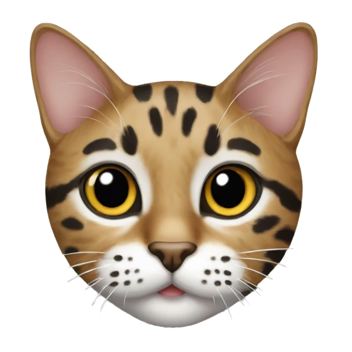 spotted tabby cat with white chest sticker