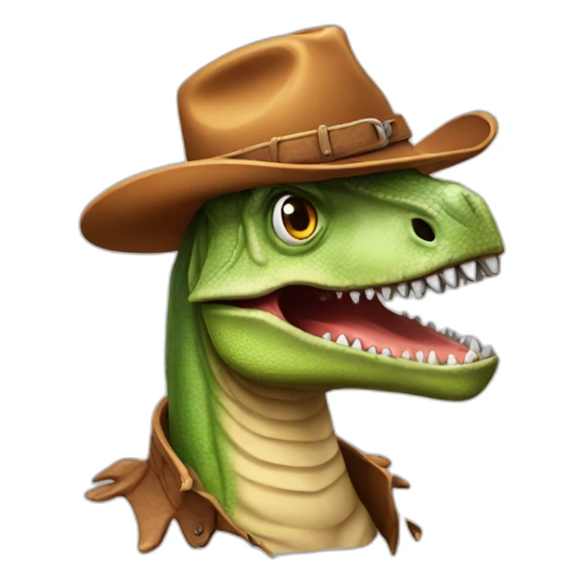 Dinosaur with cowboy hat sticker