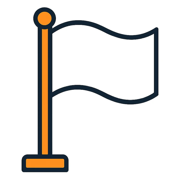 white flag modern style icon sticker