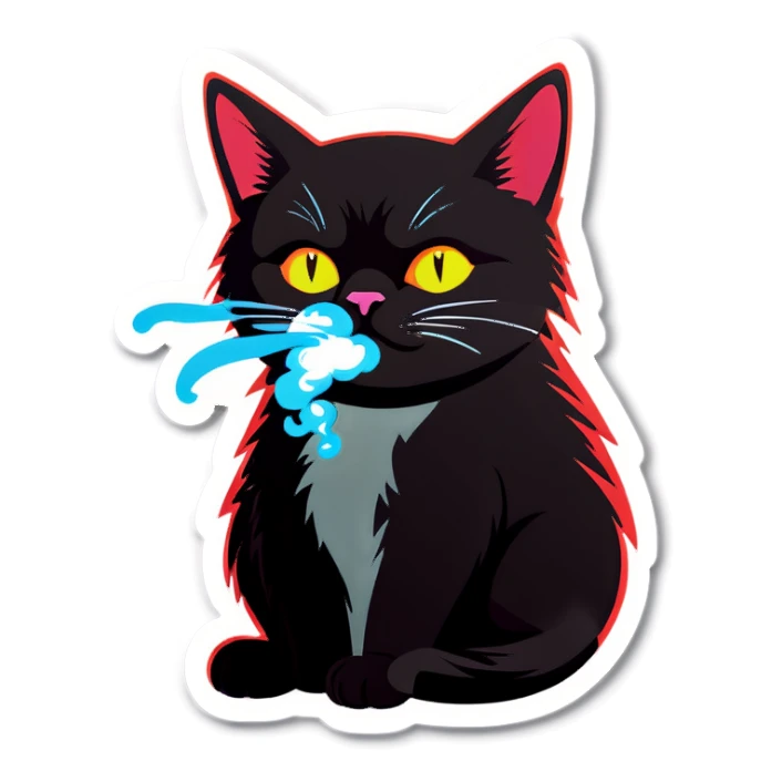 Cat vaping sticker