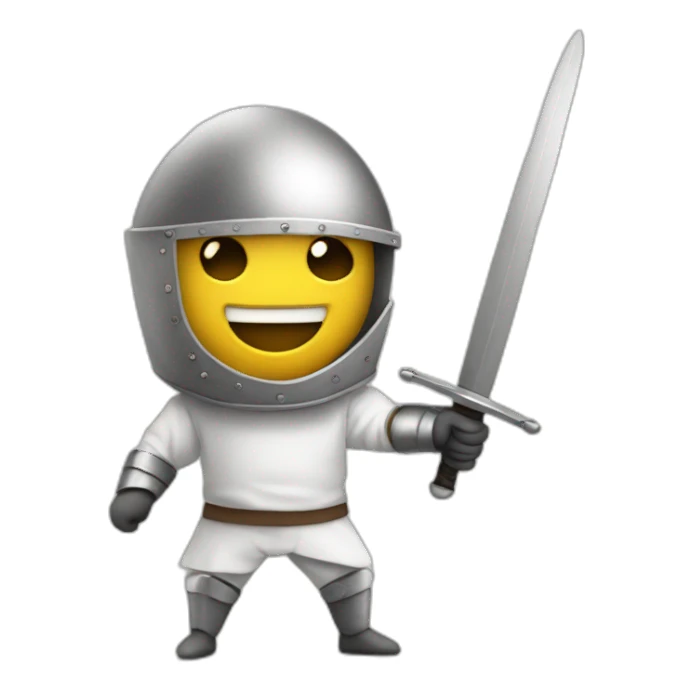 man fencing with medieval sword without armor sticker