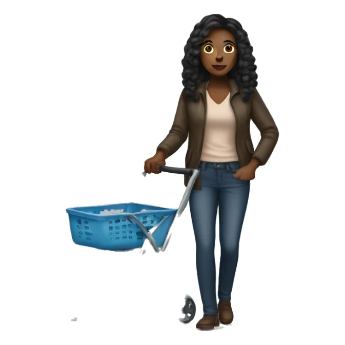 Dark haired black woman with walker sticker