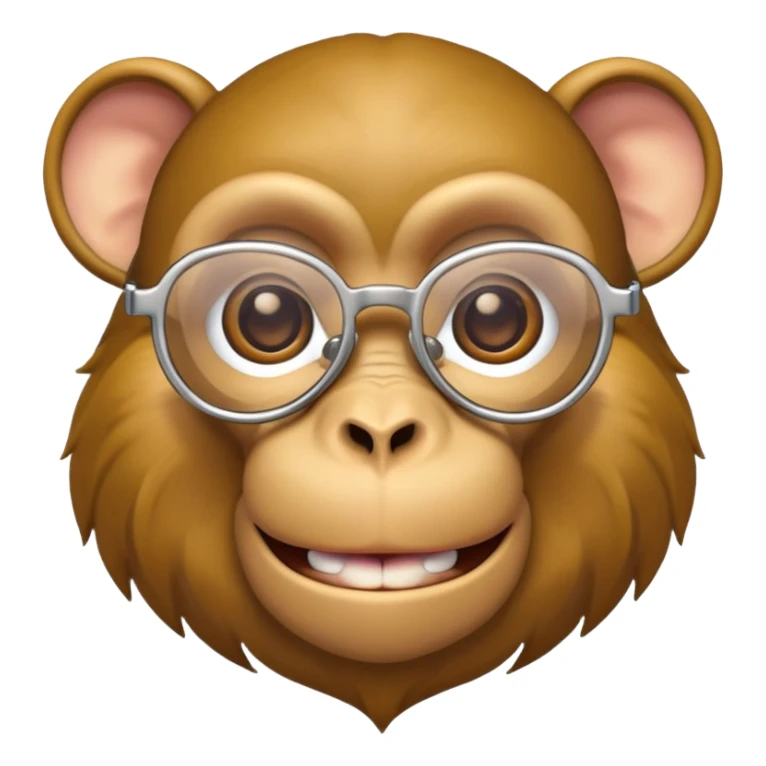 Monkey with golden pendant in glasses  sticker