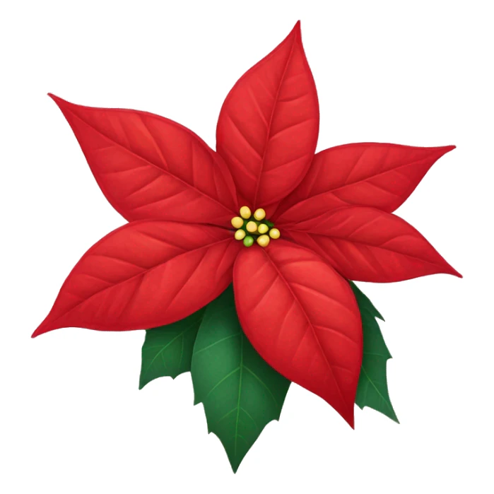 Bright red poinsettia flower sticker