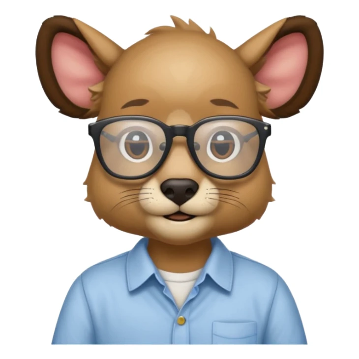 animal with glasses and shirt sticker