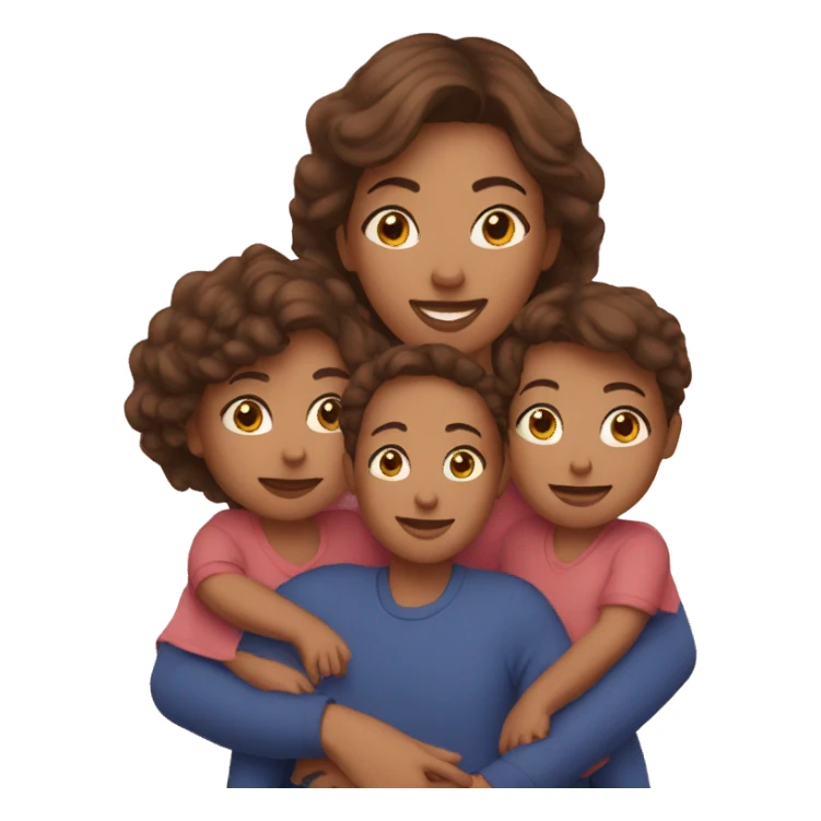 Mom and 5 children sticker