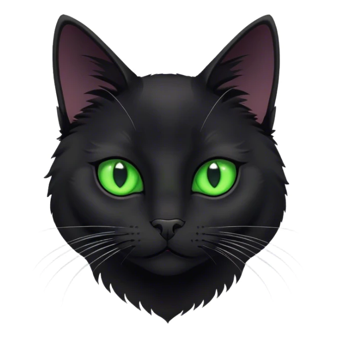 Black cat with green eyes sticker