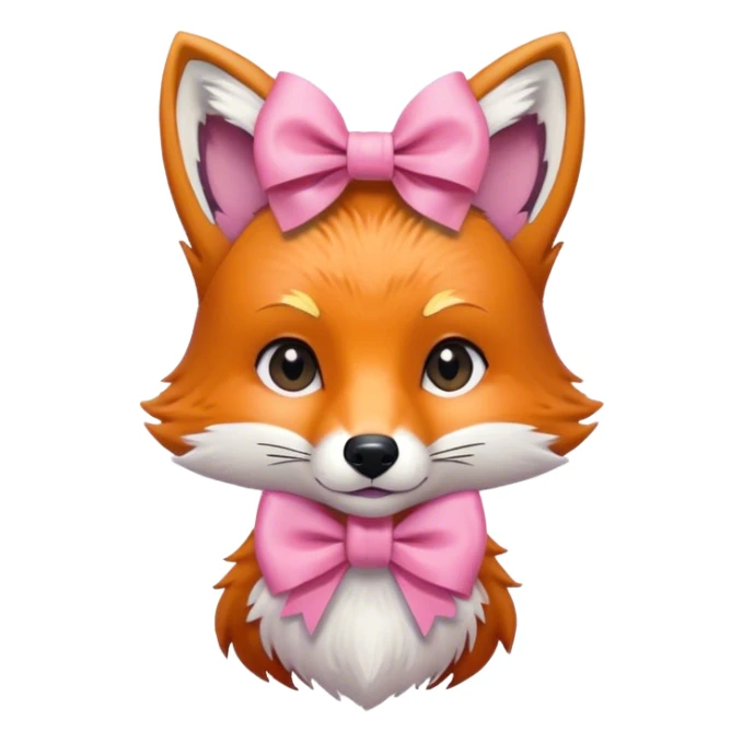 A fox with a pink bow just under his ear. sticker