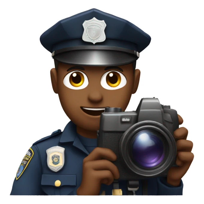 a police officer holding a camera sticker