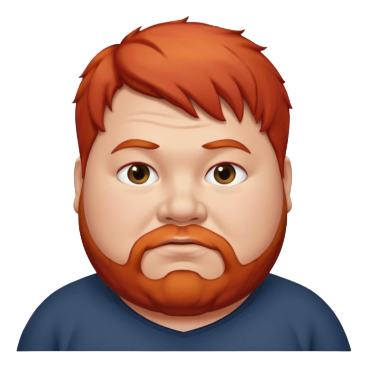 fat man with red hair sticker