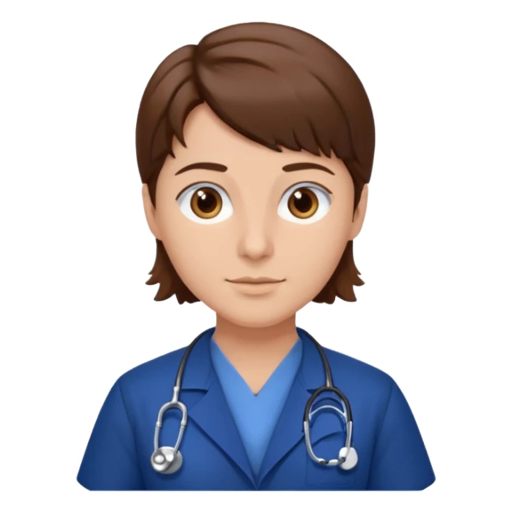 doctor con uniforme azul oscuro cabello marron sticker