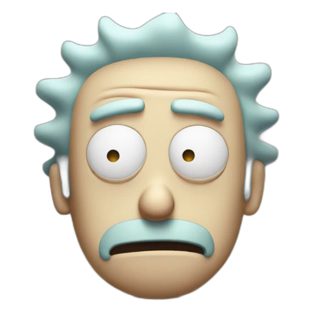 rick from rick and morty looking confused sticker