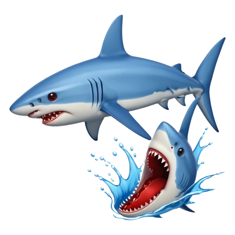 blue Shark attack efferct with blood sticker