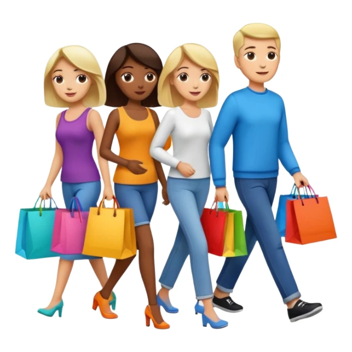 shopping bags from group outing with others sticker