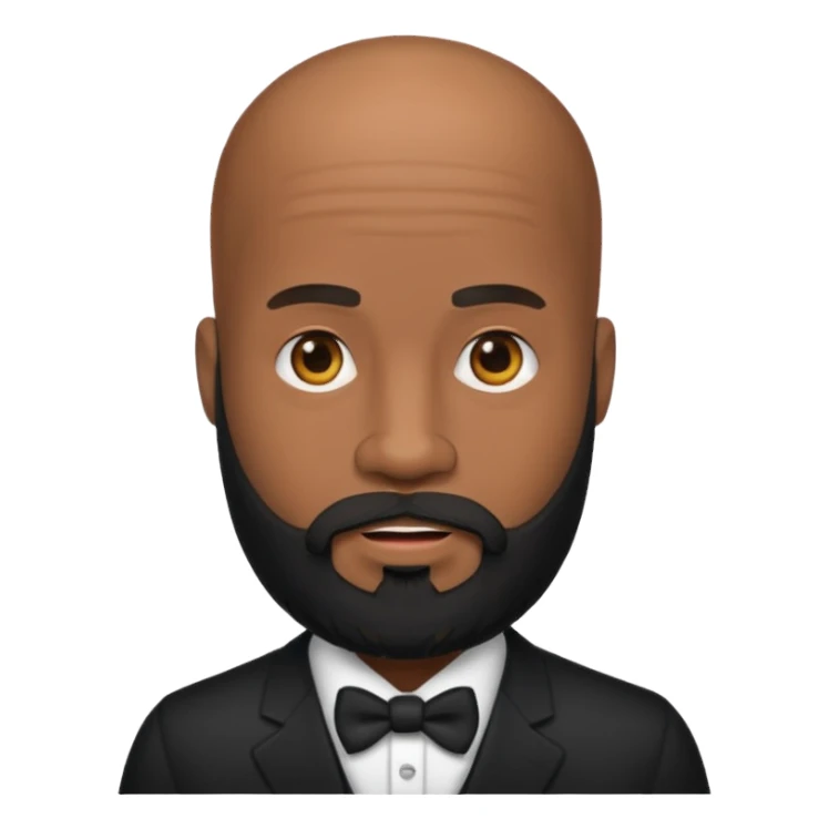 A black gigolo with a full beard and bald head sticker