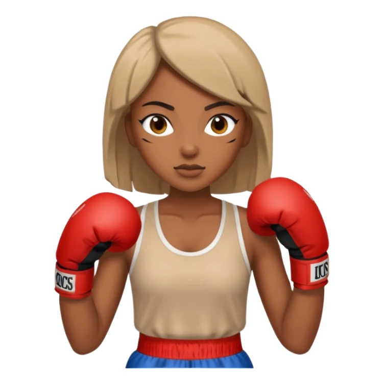 Black lady with beige clothes boxing sticker