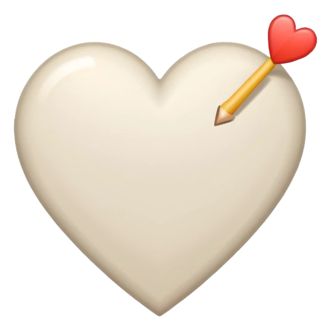 Arrowed heart white with neutral colors sticker