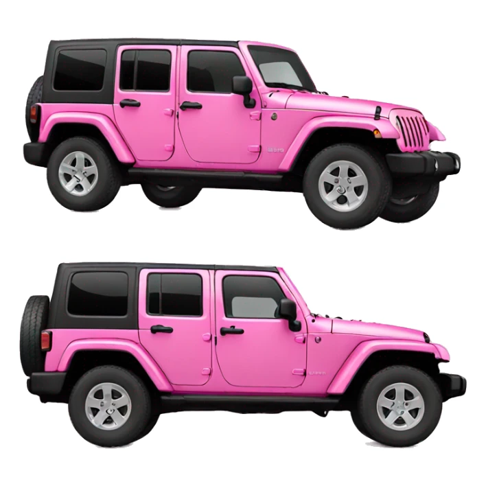Pink 4 door jeep wrangler  sticker